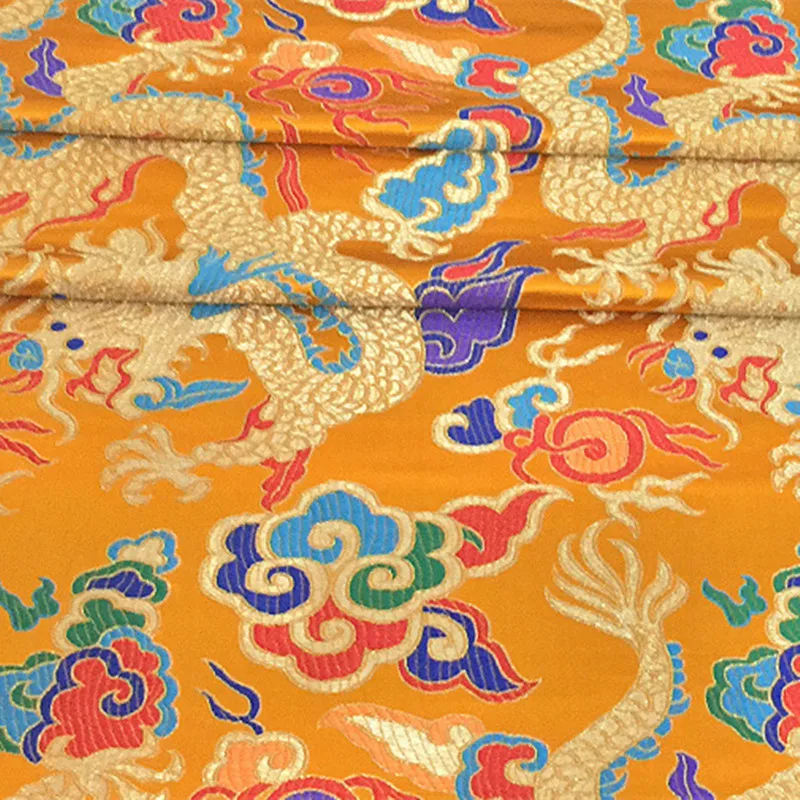 CF35 Chinese Traditional Women Clothes Brocade Fabric,Jacquard Fabric For Furniture, Costumes Mariage, Dragon Design