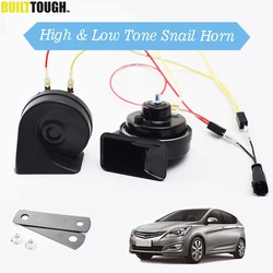 1 SET 12V Car Snail Horn 410/510Hz Waterproof High Low Pitch 110-125db Loud Auto Horns For Hyundai Solaris 2010-2019