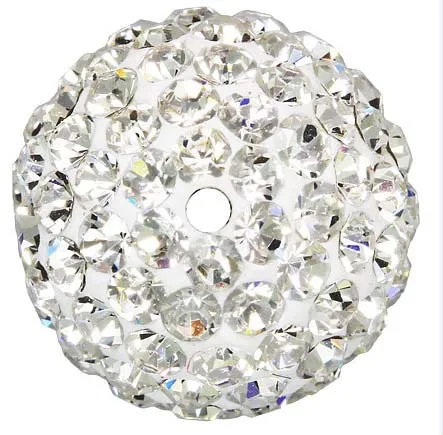 

100pcs/lot CZ Crystal Beads 14MM rhinestone beads For Pave Disco Balls fit Bracelets White Color