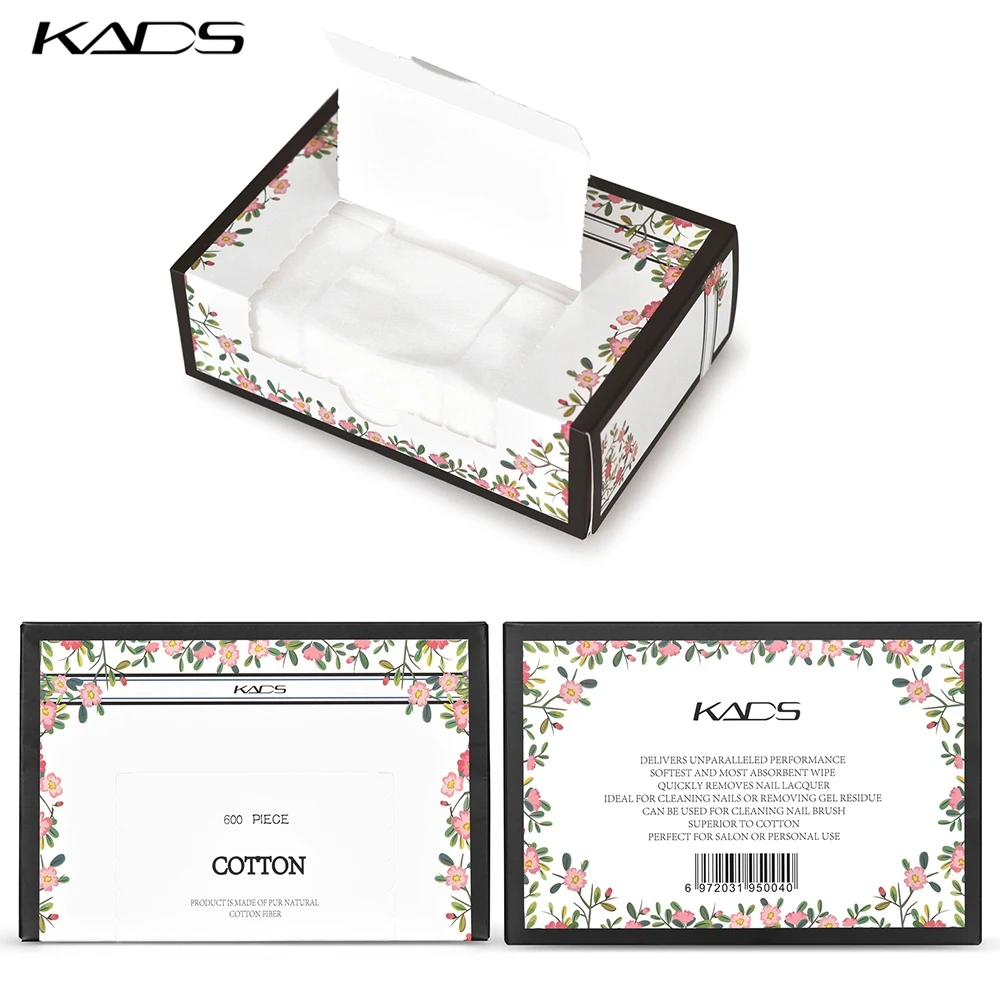 KADS 600PCS Nail Polish Remover Nail Wipes Lint-Free Cotton Napkins For Gel Polish Cleaner Cotton Nails Pads Paper Tool Soft