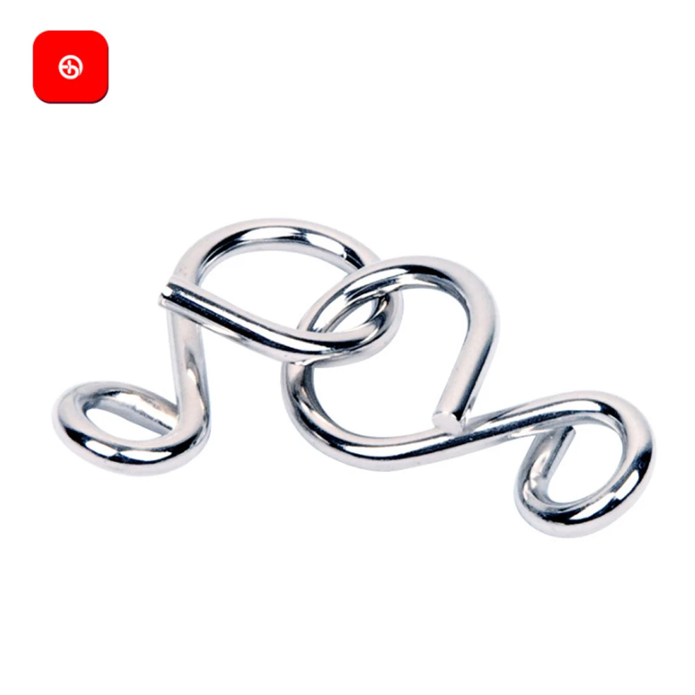 New style Casual puzzle ring toy stainless steel buckle large 4.5mm send instructions 8 word buckle E9