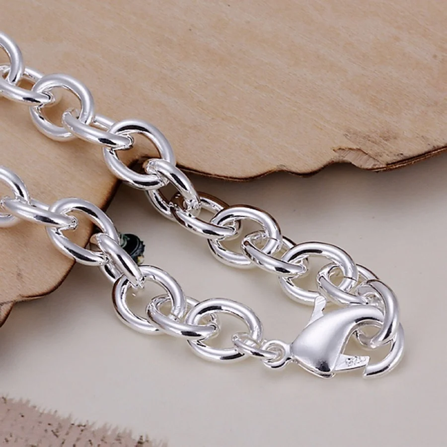 fashion hot sale Chain men women Silver color Jewelry High quality Bracelet factory price free shipping , H089