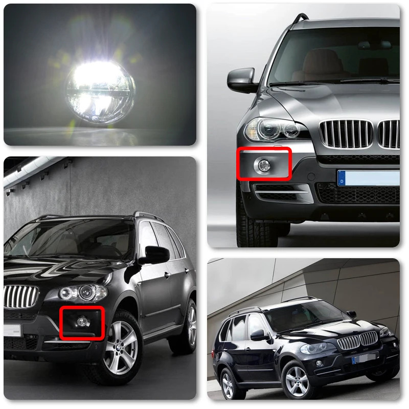 BMW E70 X5 프리-LCI 2006 2007 2008 2009 2010 E82/E87 E84 X1 M TECH E83 X3 LCI용 LED 전면 범퍼 운전용 안개등 조립 키트