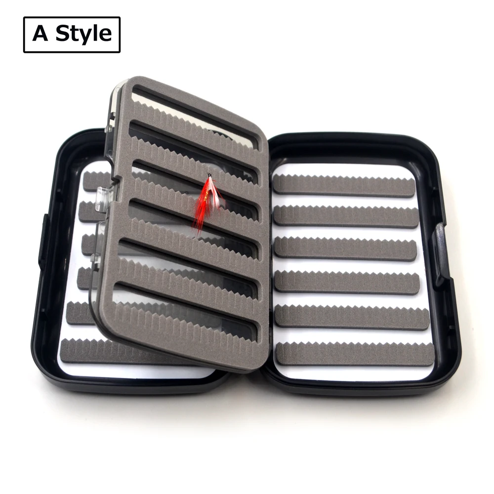 MNFT 1Pcs  Waterproof Fly Fishing Box Slit Foam Fishing Pocket Size Box Flies Nymphs Ice Fishing Lures Fly Tackle Storage Case
