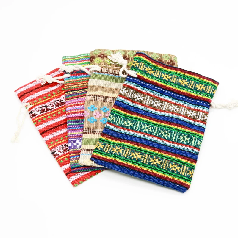 

Wholesale 100pcs Striped Cotton Bags 10*14 13x18cm Christmas Drawstring Gift Bag Party Favor Candy Gifts Jewelry Packaging Bags