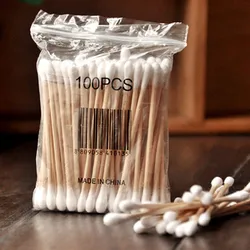 2Bag/lot 100Pcs/Bag Double Head Clean Cotton Swab Stick Head Health Makeup Cosmetics Ear Clean Jewelry Soft and Hygienic Tools