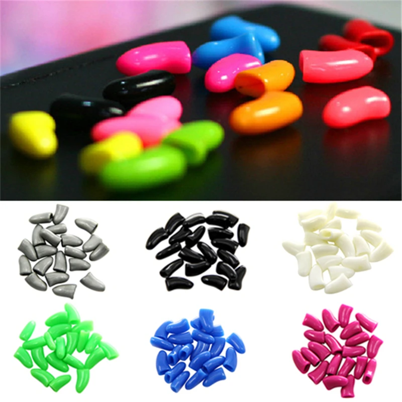 Colorful Soft Rubber 20 Pcs/Pack Dogs Cats Kitten Paw Control Claws Care Supplies Nail Caps Cover To Protect Children From Harm