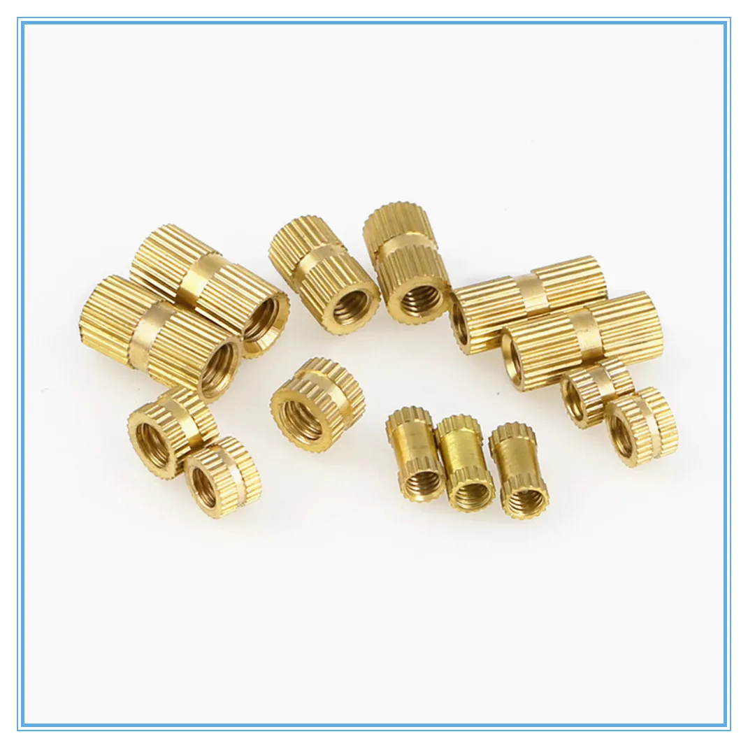 100pc Copper Inserts Brass Double Pass Knurl Nut M2 M2.5 Embedded Fastener