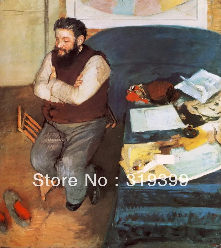 

Oil Painting Reproduction on Linen Canvas,Diego Martelli by edgar degas,Free Shipping,handmade,Museum Quality