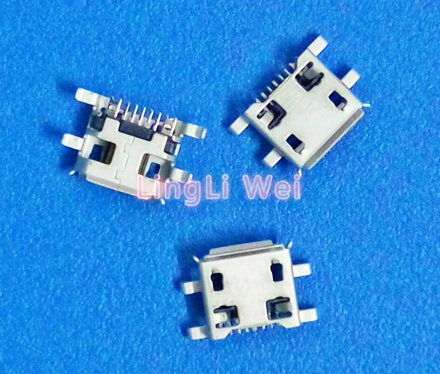 20pcs lot Micro USB 5pin heavy plate 0.72mm Female Connector have curling side Female Jack For Mobile Mini USB repair mobile