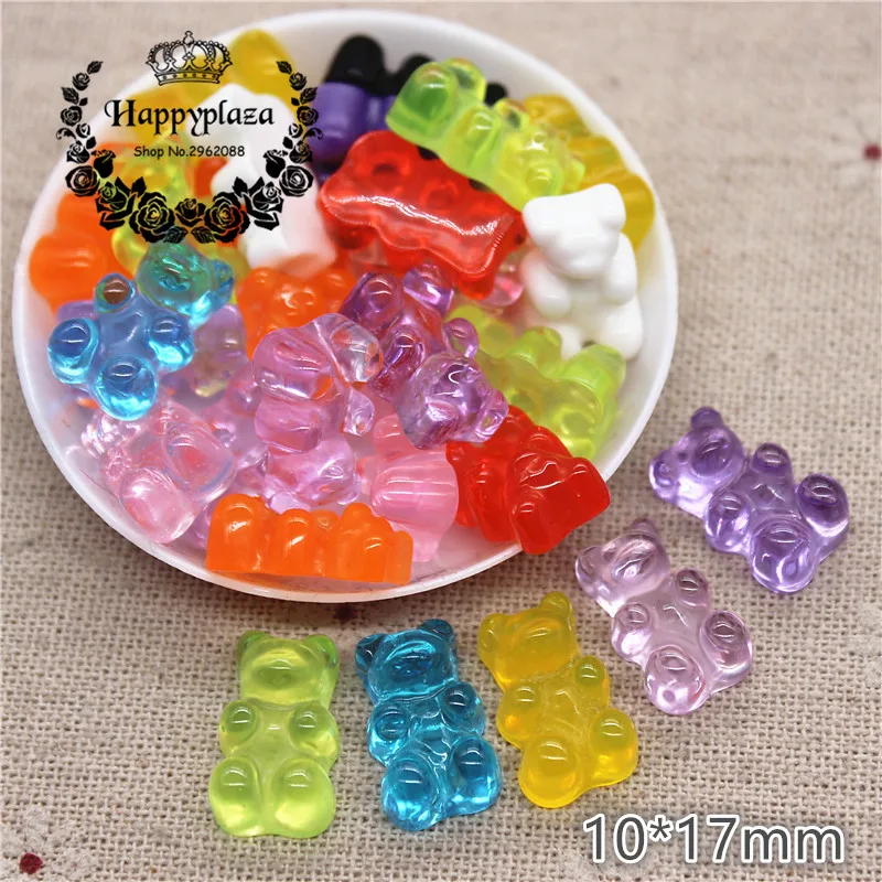 30pcs Colori Della Miscela di Resina Orso Dolce Candy Flatback Cabochon Cibo Simulazione di Arte Della Decorazione del Rifornimento di Fascino Del