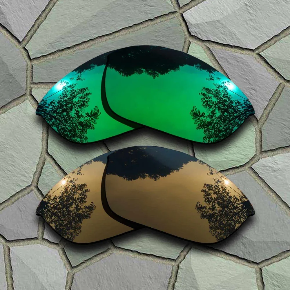 

Jade Green&Bronze Copper Sunglasses Polarized Replacement Lenses for Oakley Half Jacket 2.0