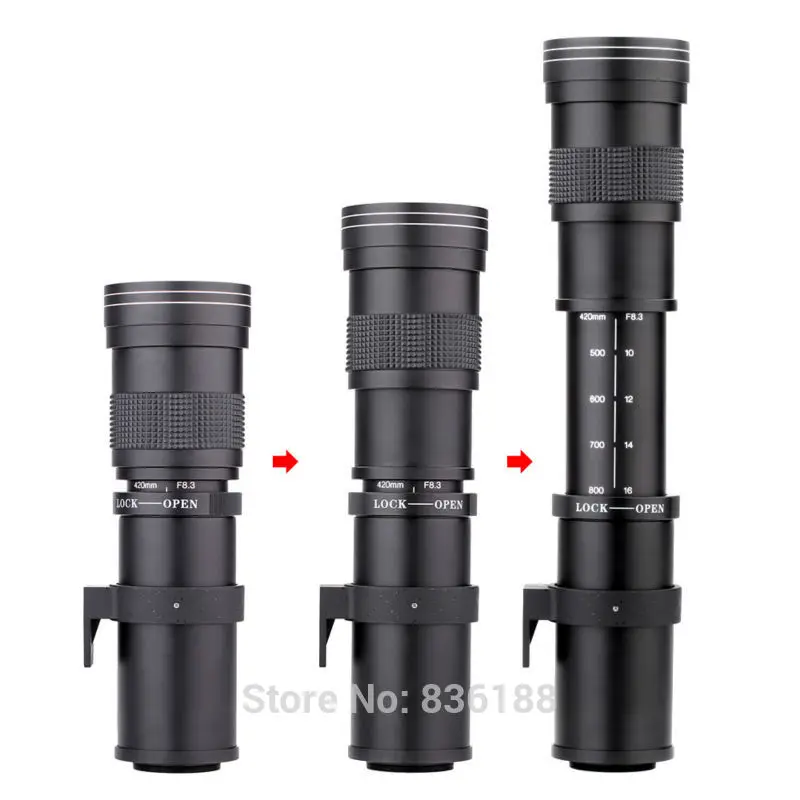 JINTU 420-800mm f8.3 HD Manual Telephoto LENS for Micro 4/3 M43 Mount Camera for Wildlife Photography Landscape