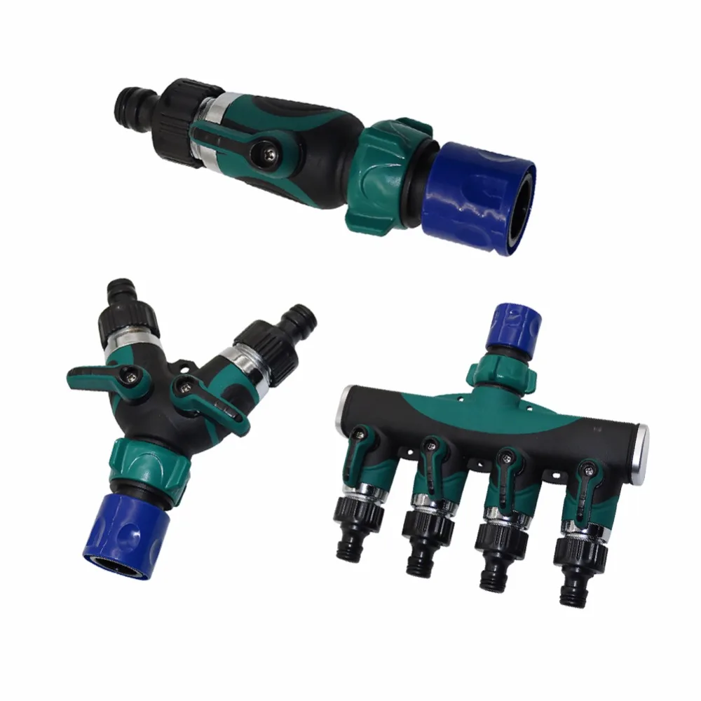 1 set Water Kits 3/4 inch American Standard Thread Straight Y Shapeed 4 Way Connectors Garden Irrigation System Fittings