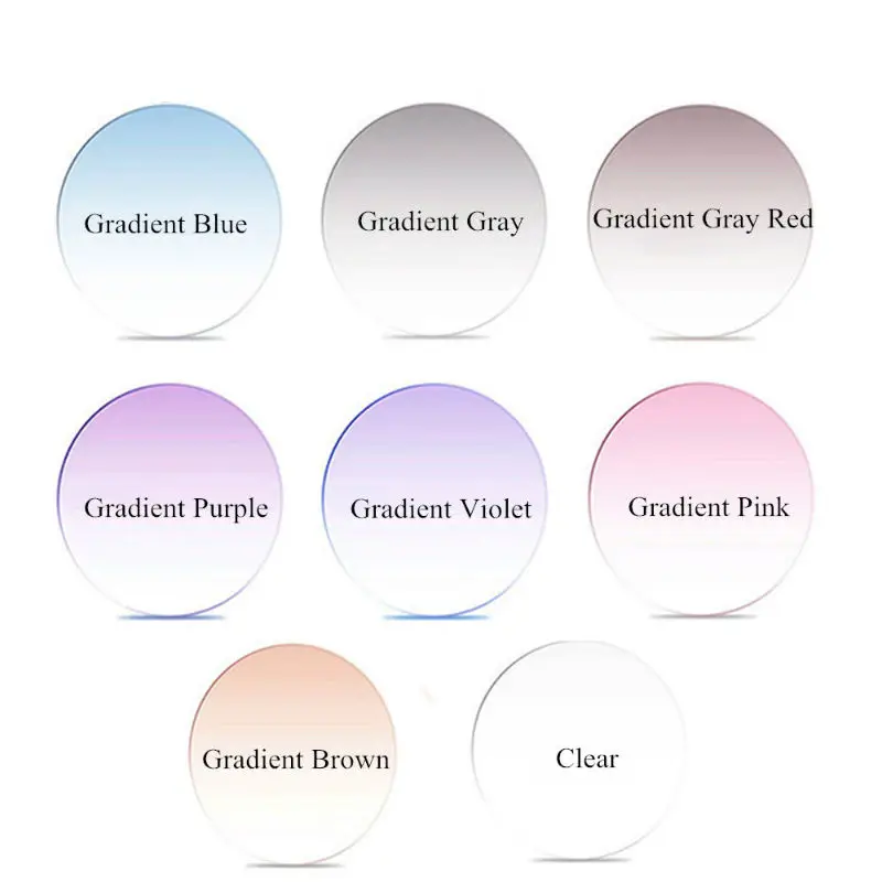 SO&EI 1.61 Index Anti Reflective Gradient MR-8 UV 400 Prescription Tint Lens Purple Pink Gray Colored Lenses