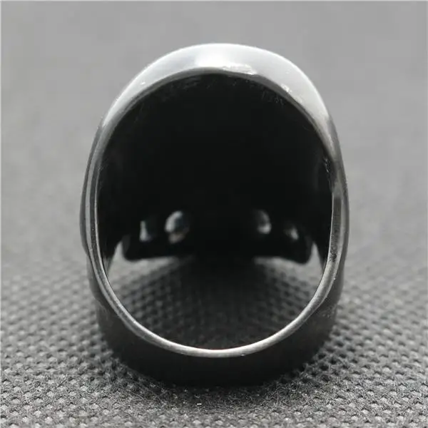 Size 7 to Size 16 Mens boys 316L Stianless Steel Dull Pulish black Style Skull Ring For Cool Biker Hot Sale Ring GUARANTEE 100%