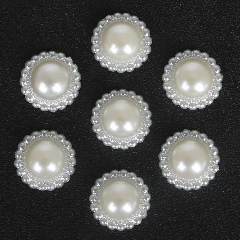 High Quality Multi-size Handcraft Ivory ABS Imitation Pearls Flower Beads for DIY Jewelry Craft Making