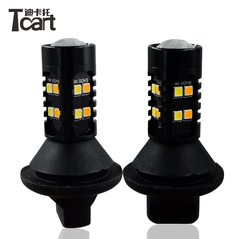 Tcart For Mitsubishi pajero 4 DRL Daytime Running Light&Turn Signal Light Xenon lamp DRL LED Auto Light Bulbs Car Accessories