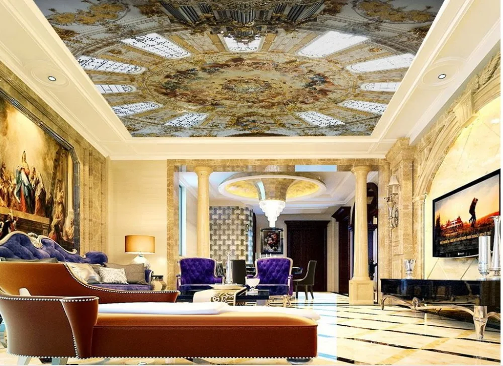 

Home Decoration 3d ceiling murals wallpaper Continental dome auditorium ceiling zenith sky ceiling wallpaper