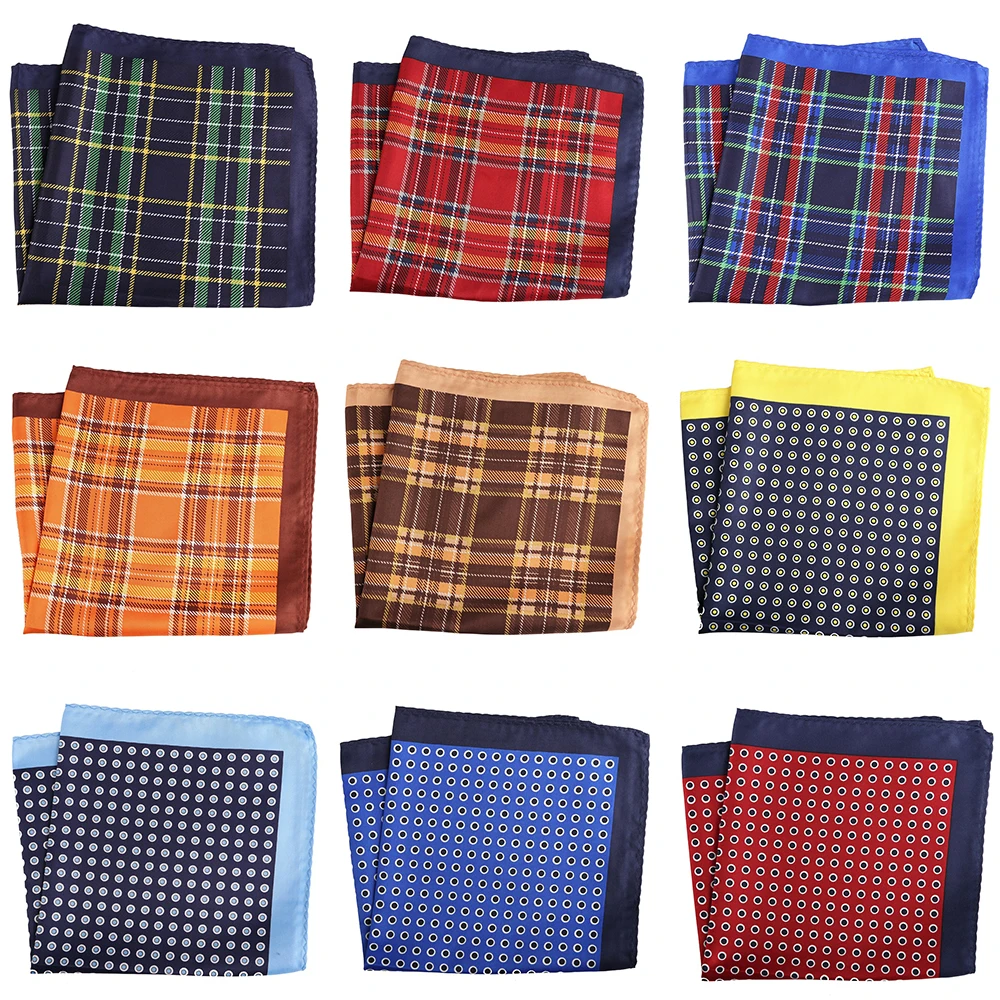 Tailor Smith Mens Pocket Squares Vintageขนาดใหญ่Polka Dot Checked Paisleyชุดผ้าเช็ดหน้าผู้ชายหรูหราHankyอุปกรณ์เสริม