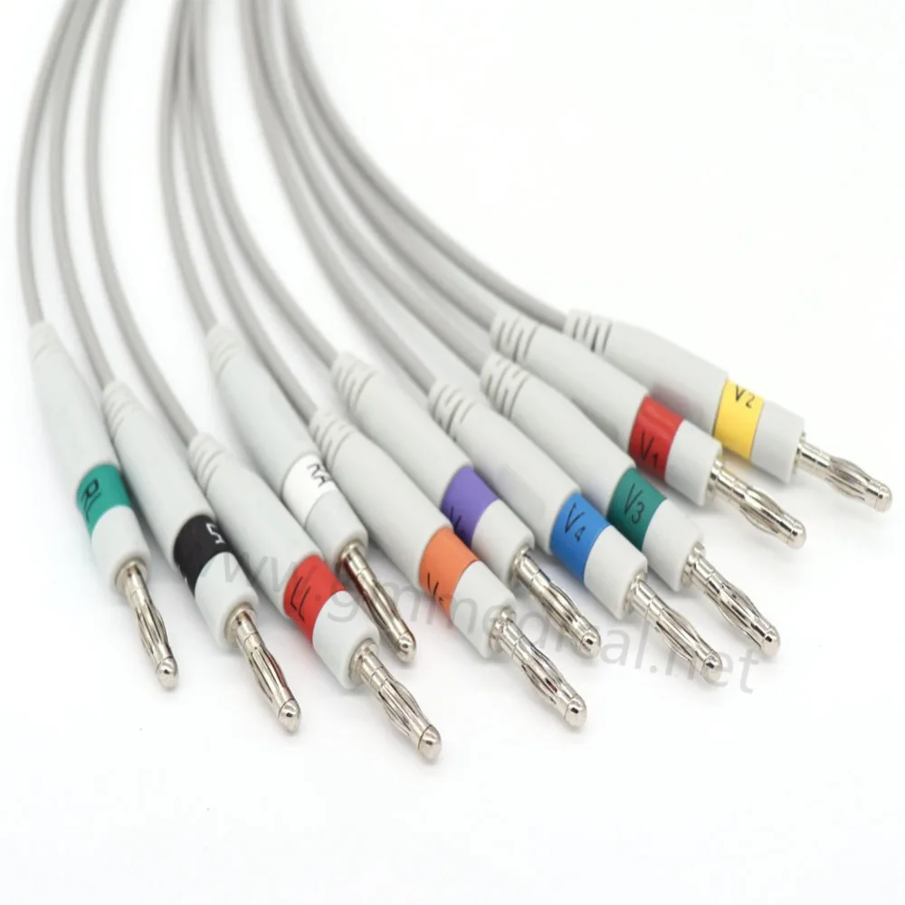 Compatible with Nihon Kohden ECG-9620, ECG-9010,ECG-9020, ECG-9022,ECG-9110,ECG-9130 10-Lead EKG Cable,AHA,Banana 4.0