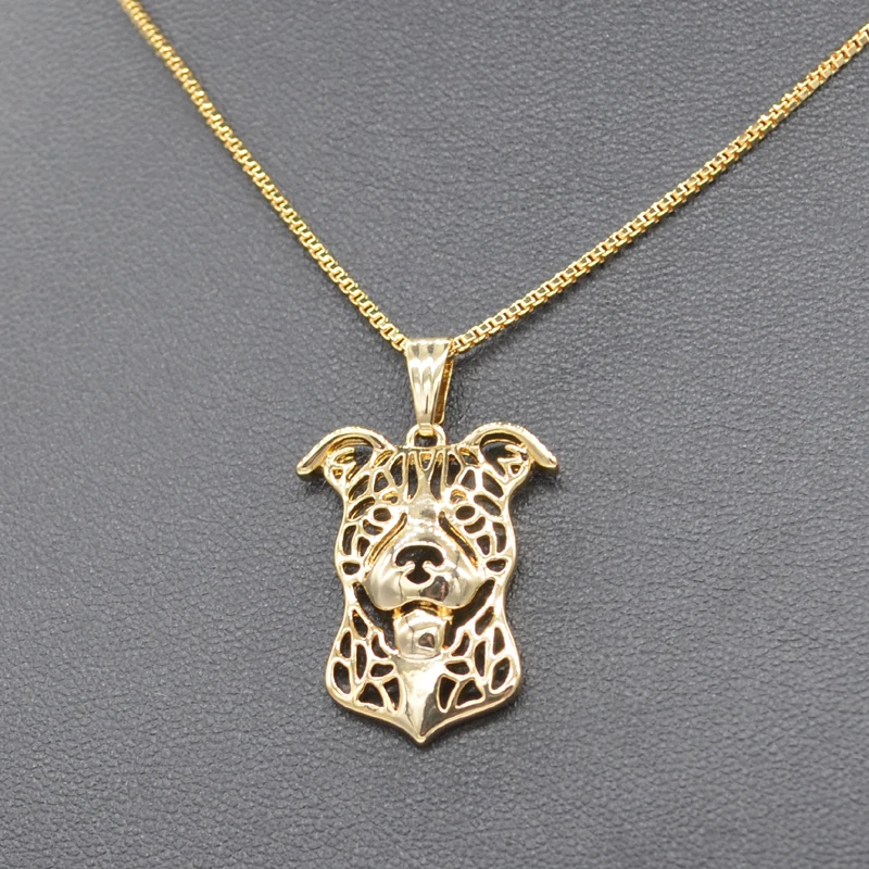 Lovers\' Alloy Pet Dog Necklaces Women\'s Pitbull Pendant Necklaces Drop Shipping