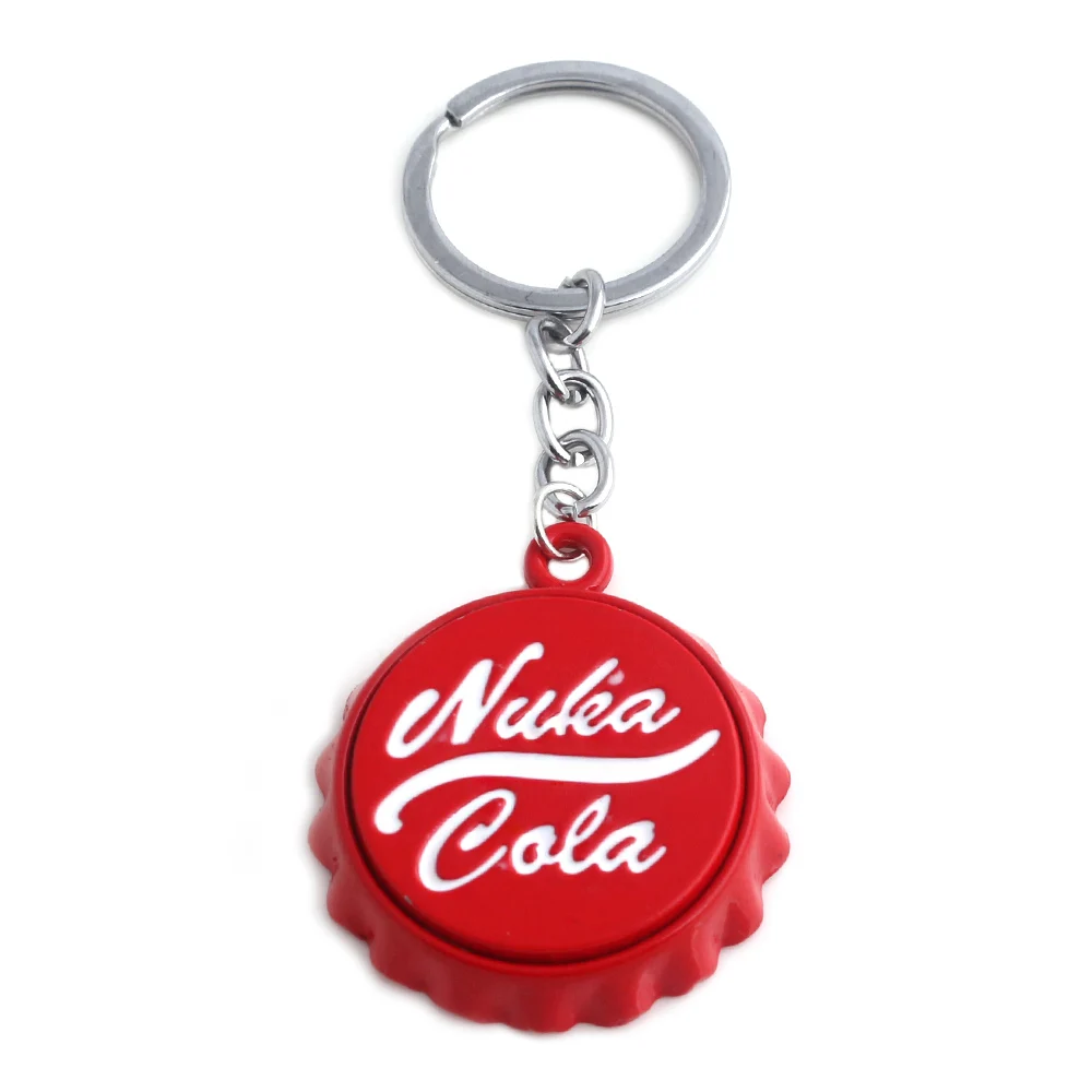 Porte-clés rouge Cola de la série Game pour femmes et hommes, porte-clés de voiture personnalisé, bouchon de bouteille, cadeaux de Noël uniques