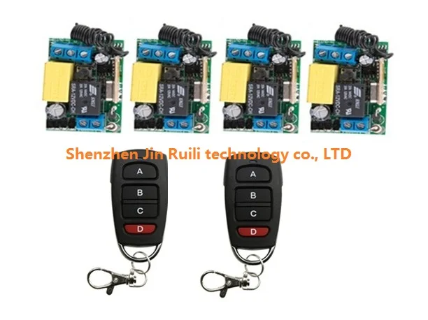 

2016 Laest AC 1 CH 220 V 10 A Wireless remote control switch System 2Transmitter +4Receiver Learning code