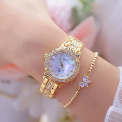 Uhr Frauen Luxus Marke Mode Rose Gold Diamant Kristall Damen Uhren Strass Armbanduhr Frauen Bajan Kol Saati