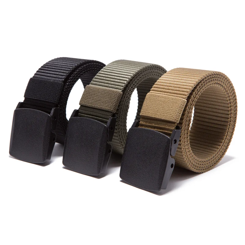 FRALU-Cinturón de nailon con hebilla automática para hombre, cinturón táctico militar, cinturón de lona, correa de alta calidad