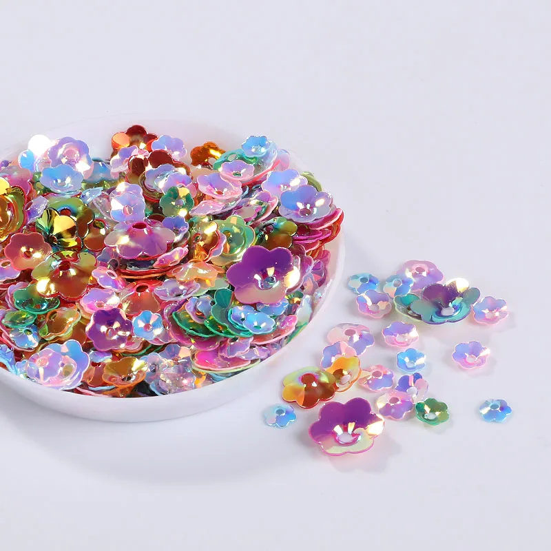 Hot Sale 10g/Pack Mix Size Plum Flower Cup Sequins Sewing Craft/Embellishment Findings 3D Flowers Shape Sequin For Craft