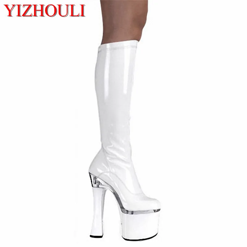 Bold 18 cm high heels and sexy runway looks high boots steel tube dance shoes boots taking pictures Winter boots