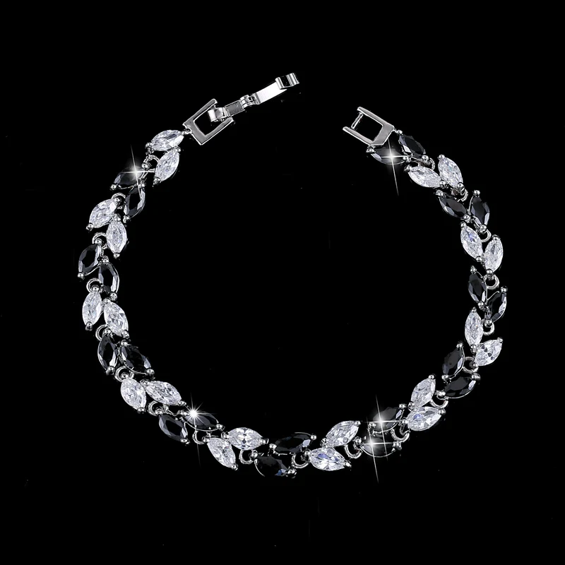 CWWZircons Neuer Trend 2026 Zirkonia-Schmuck Silberfarbener Blatt-Anhänger CZ-Kristall Damen-Armbänder Großhandel S0003 – Detail 8
