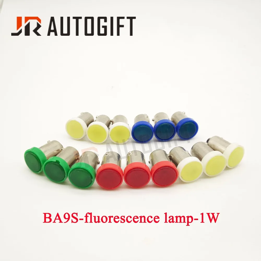 200pcs BA9S-fluorescence lamp-1W T4W 12V 24V Bulb COB 1 Led Car LED Light Car styling Interior light white blue red green yellow