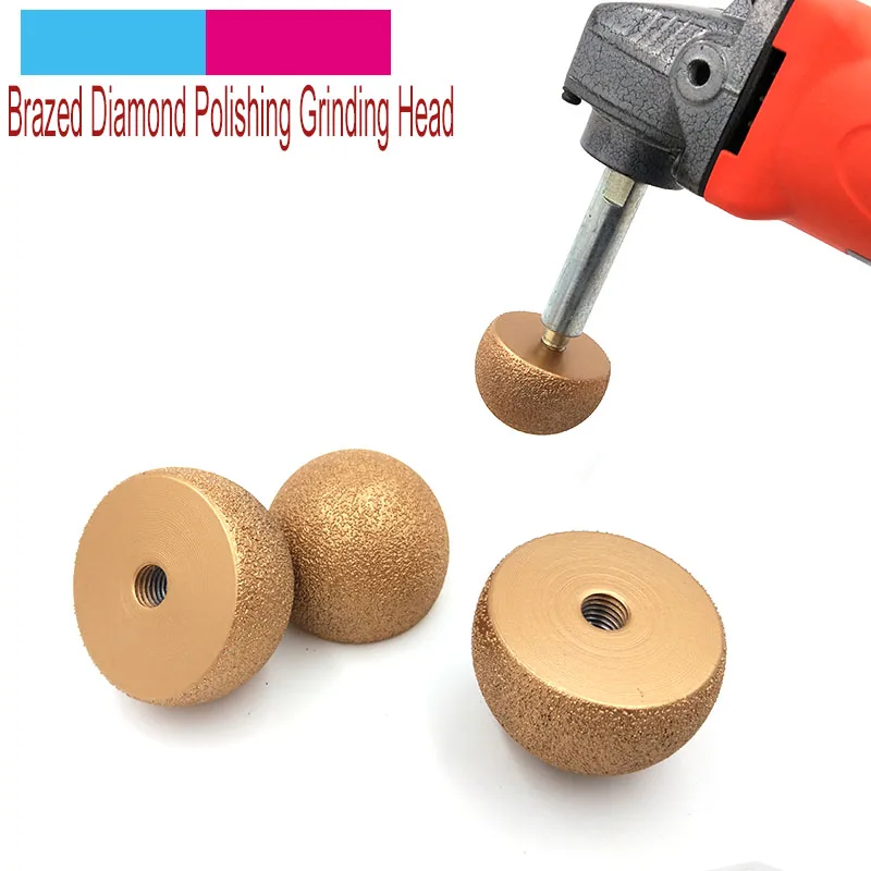 

Dia 35/50mm Vacuum Brazed Diamond Polishing Grinding Head M10 Thread Diamond Burrs For Pebble Stone Marble Granite Brick Tools