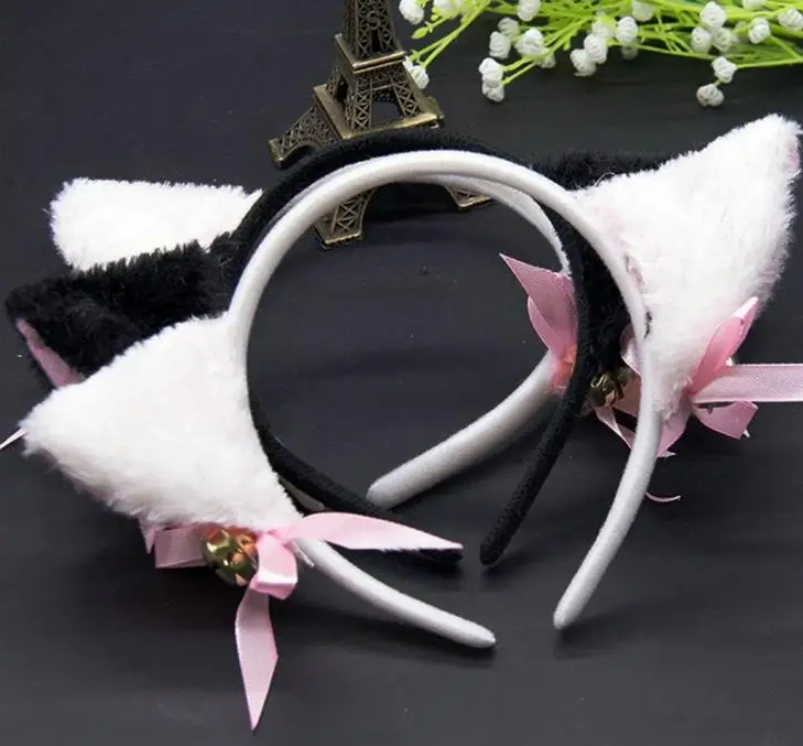 

Halloween Cat Fox Fluffy Devil Ears Bells Headband Costume Fancy Dress Anime Neko Cosplay Hair Band Party Adult Christmas Wreat