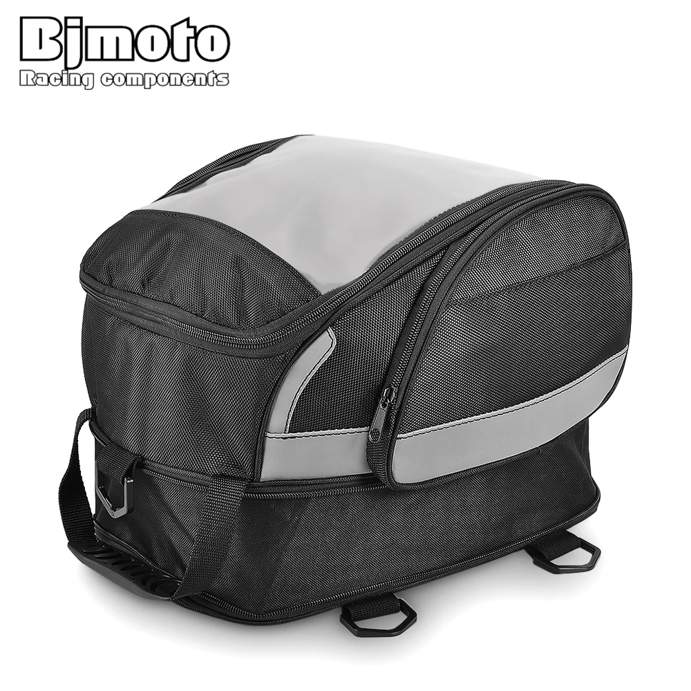 

BJMOTO Motorcycle Tail Bag Multi-functional Back Seat Bags High Capacity Waterproof Rear Seat Rider Backpack for Phone GPS