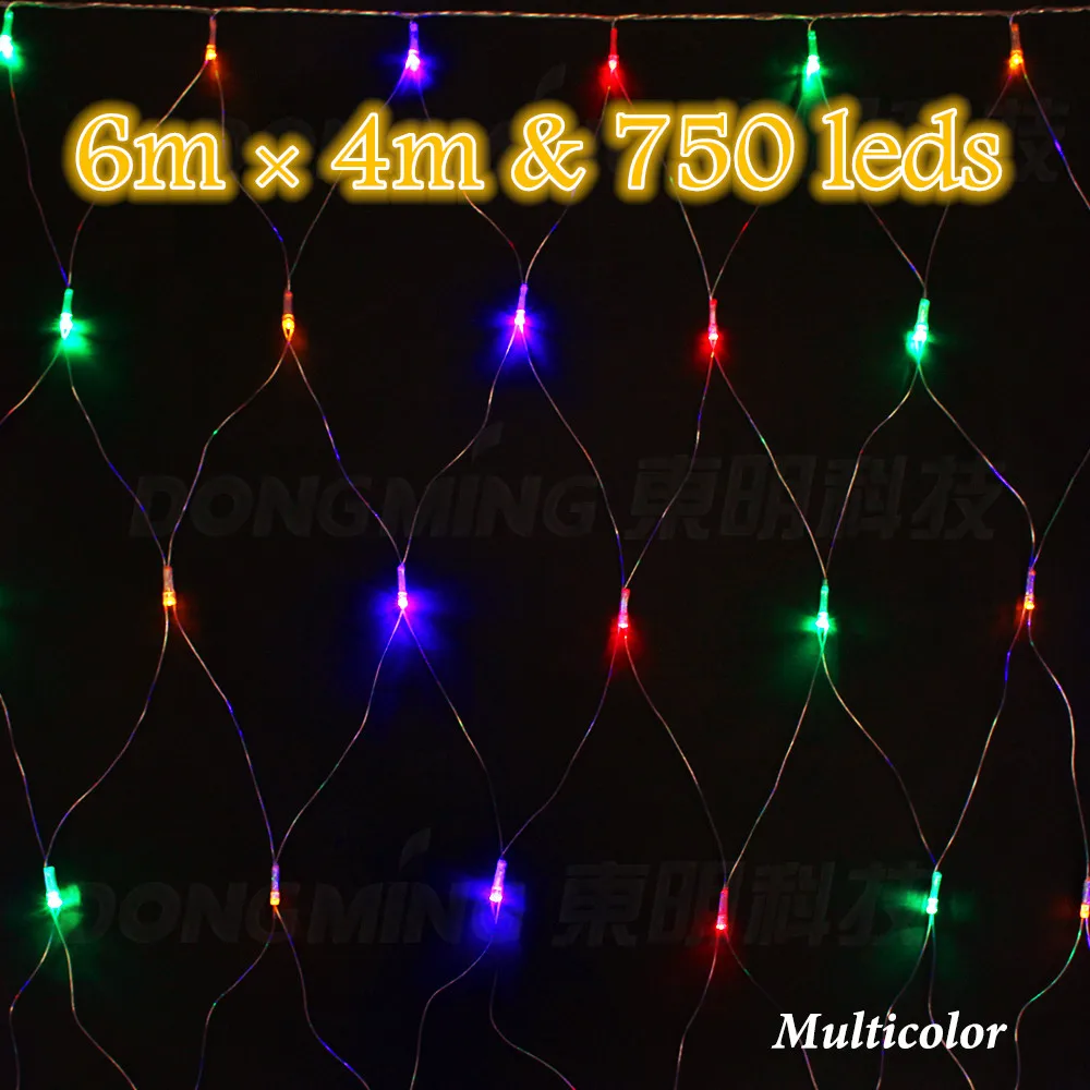 

750leds 6*4m Net string light Outdoor garden party festival Wedding Decoration Mesh Led Christmas light 220V EU US plug