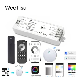 Ściemniacz LED 12V 24V 2.4G PWM Touch RF Bezprzewodowy pilot zdalnego sterowania 5V 36V Jednokolorowa taśma LED Inteligentny przełącznik ściemniacza Wifi