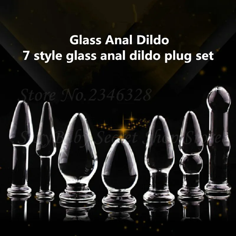 7 Style Choose Glass Anal Dildo Crystal Glass Anus Stimulator Butt Plug Anal Beads Erotic Anal Sex Toys for Women Couples