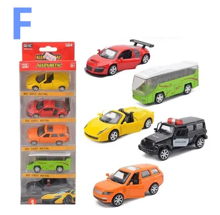 5PCS/set Alloy WARRIOR 1 :64 toy car model metal brinquedos pull back barrow load world cars combination kids toy gift