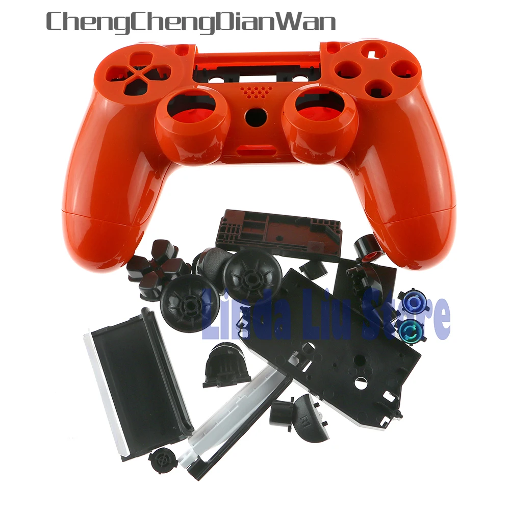 

ChengChengDianWan Plastic Back + Front Case Shell Repair Shell + Button Kit for Playstation 4 PS4 Wireless Controller 5sets/lot