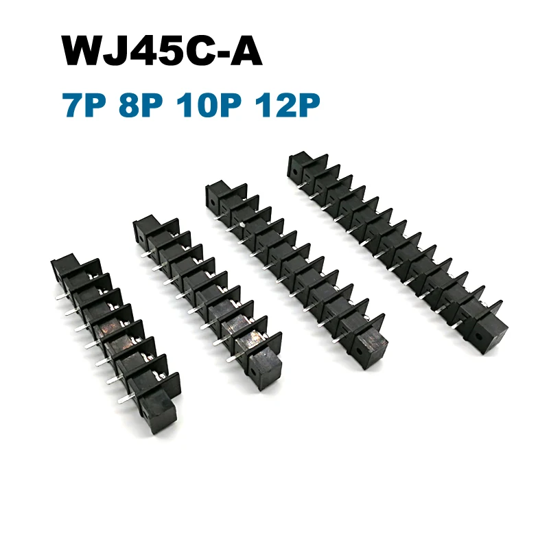 10/5 Stück Barrier-Klemmenblock, Rastermaß 9,5 mm, gerader Stift, 7P 8P 10P 12P, Kabelverbinder mit Schraubenlöchern, 300 V, 25 A – Detail 1