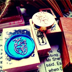Anatomy Wax Seal Stamp, Gothic wedding stamp, heart wood handle stamp, Anatomically Correct Heart seals,Envelope Letter seals