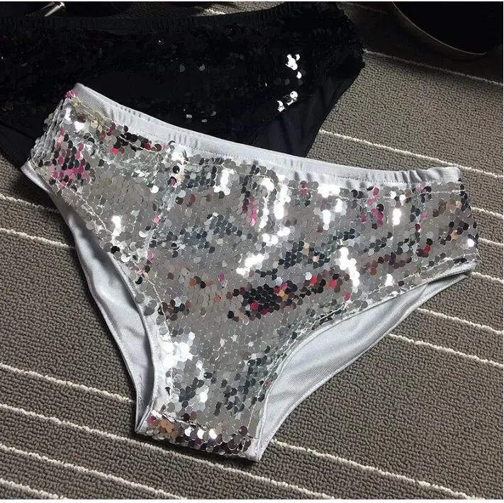 

L/XL women brief panty Sequin Short Brief For Women White Black new 2022 sexy for women