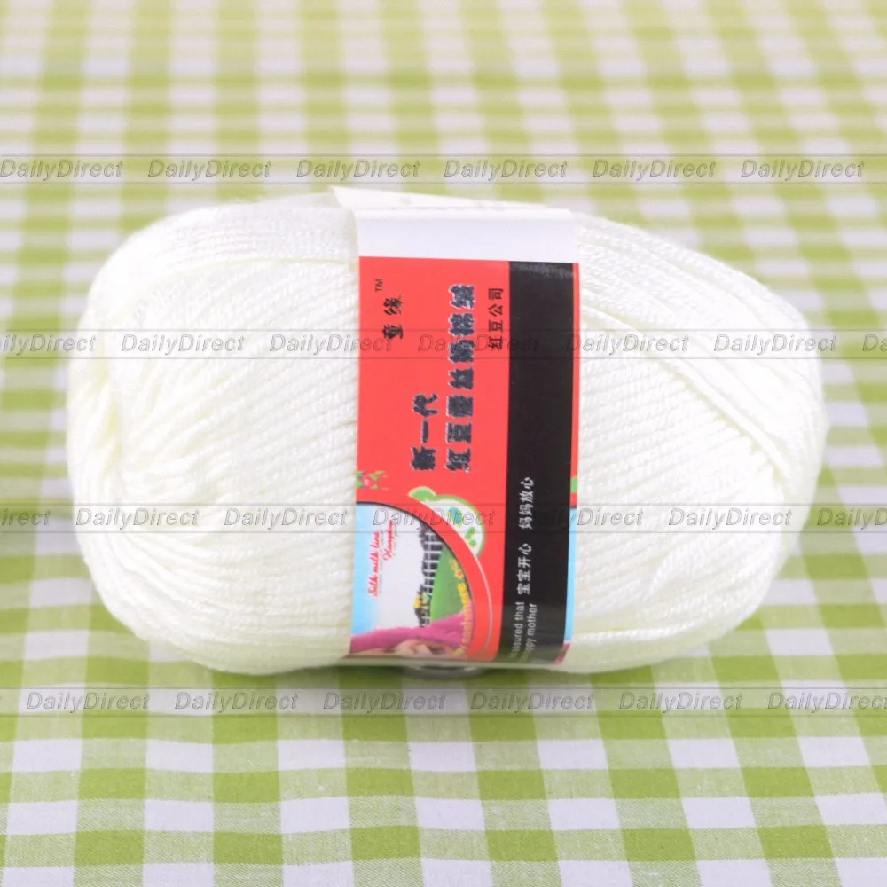 1.76oz/50g Soft Milky Fiber Silk Cotton Baby Yarn, Sport, Thread Cotton Yarn for hand knitting crocheting -25 Colors