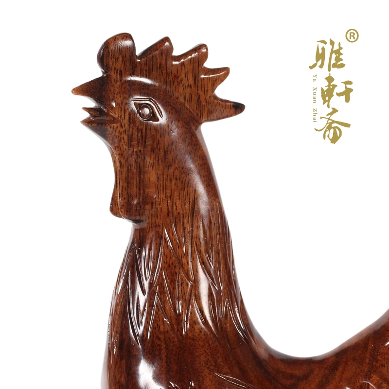 T wood chicken rosewood woodcarving and Home Furnishing decor decoration good fortune Zodiac peach cut cock