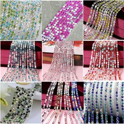 Claw 2.0MM Hot Sale 1M/lot 18 Color Transparent AB Rhinestone Chain For DIY Craft Sewing Clothes Accessories