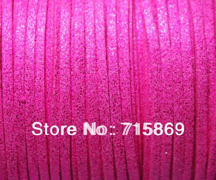 

Free Shipping 3 x 1.5mm 100Yards (92 Meters) Metallic Hot pink Color Flat Faux Suede Cord jewellery stringing DIY Rope