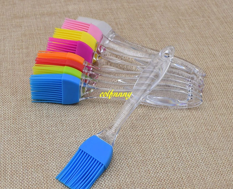 

200pcs/lot FAST SHIPPING 17cm Longth Silicone BBQ Oil Brush Cleaning Brushes Mini Oil bbq brush tools Random color